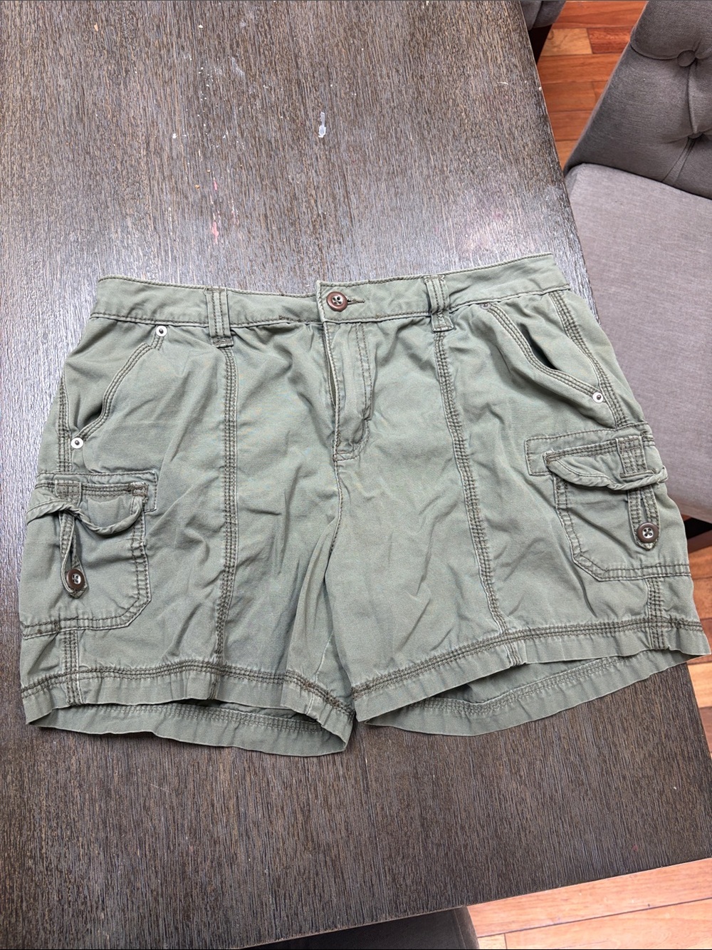 Faded Glory Olive Utility Cargo Shorts